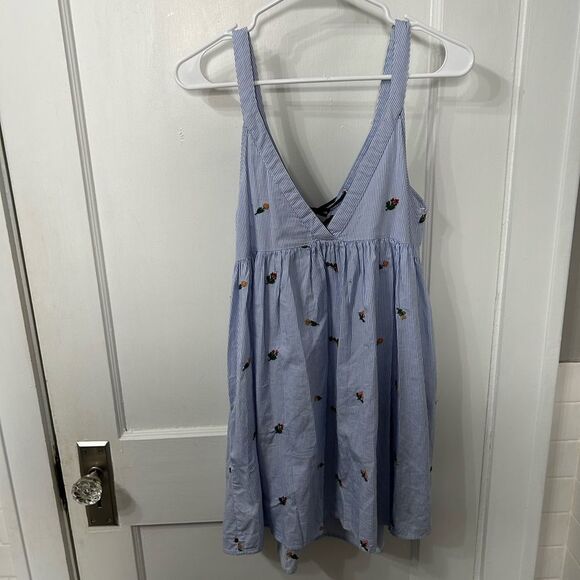 Zara Blue Floral Mini Dress - Picture 4 of 4